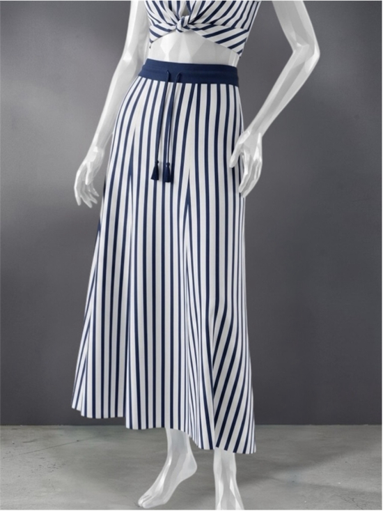 Zara Dresses & Skirts - Zara Navy & White Knotted Striped Maxi Skirt – Size M – New